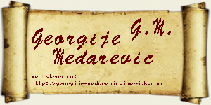 Georgije Medarević vizit kartica